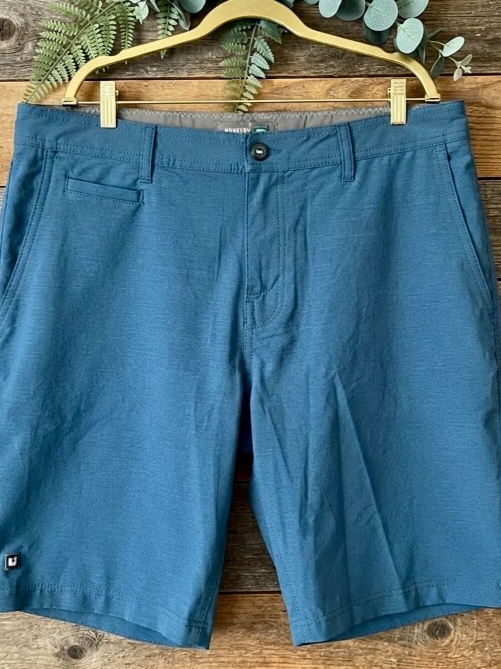 Linksoul Shorts Men's Size 34 Boardwalker AC Golf Performance Blue Teal